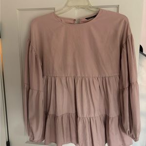 Pink Tiered Long Sleeve Top